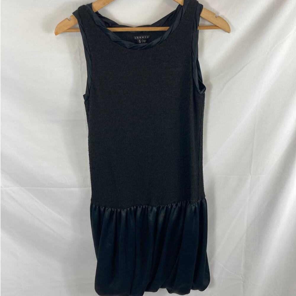 Theory Evelina Cone Bubble Shift Dress black Size P